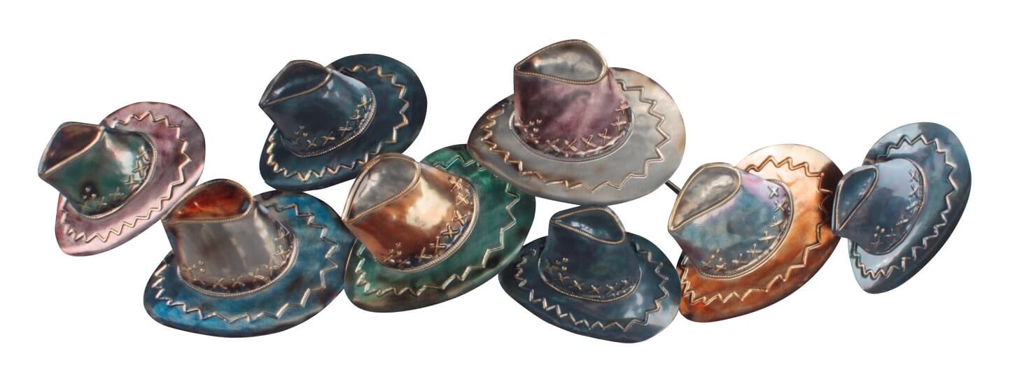 Wanddecoratie metaal gekleurde cowboy hoeden Top Merken Winkel